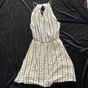 Miami Ivory/Blue Floral Halter Dress Size S